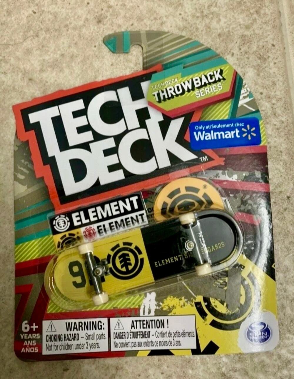 TECH DECK THROWBACK SERIES ELEMENT MINI SKATEBOARD Rare Release